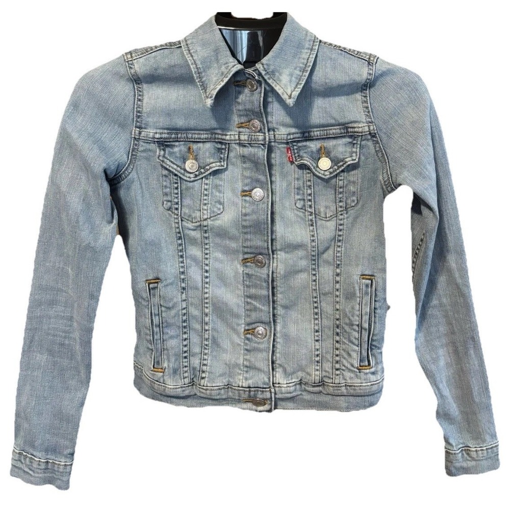 NWOT Levi Strauss Womens XS Classic Denim‎ Trucker Jean Jacket Biker Cowgirl